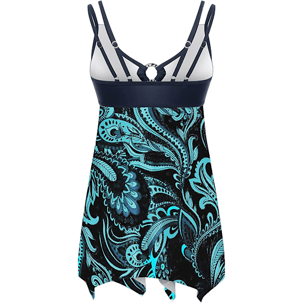 Damtankini i två delar med delade byxor Yd6 grön L