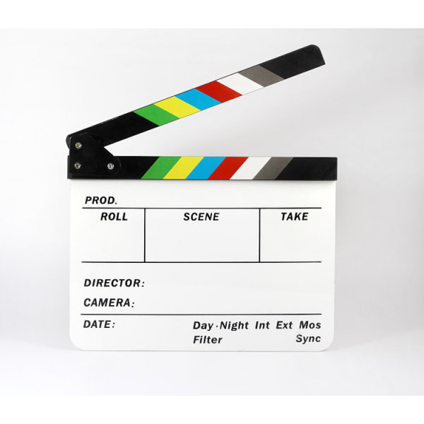 Videoprops/fotoprops, akrylplatta, regissörs klappbräda