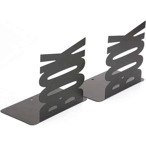1 par metal bogstøtter sorte anti-slip bogstøtter
