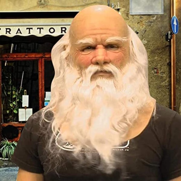 REMAKE Mjuk Jultomte Vuxen Min Gamla Man Jul Semester Rolig Latex Mask utan hatt Tomte