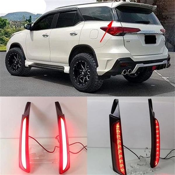 1 Set LED Baklykta med Reflektor för Fortuner 2015 - 2020 Ljus Bromsljus Varningsljus Modell B