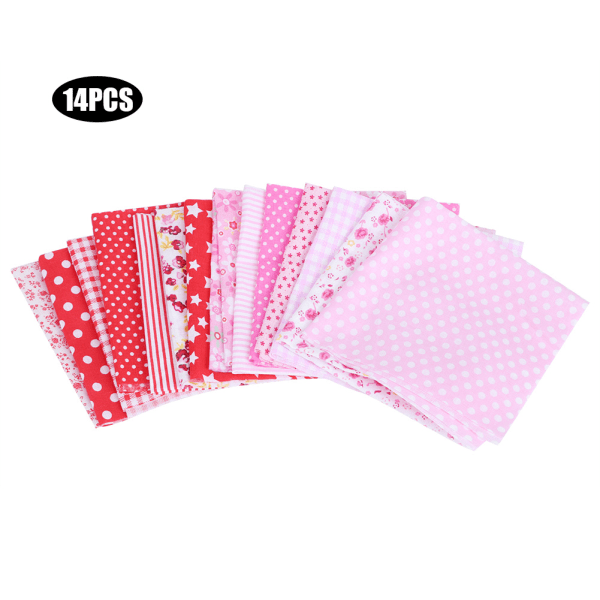 25x25cm 14 stk trykte blomster prikker striper stjerner rutete mønster
