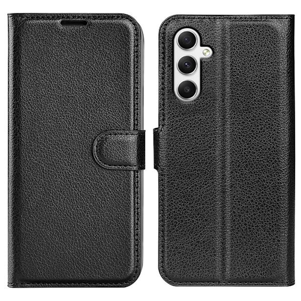 Samsung Galaxy A35 5G Etui Læder Litchi Sort