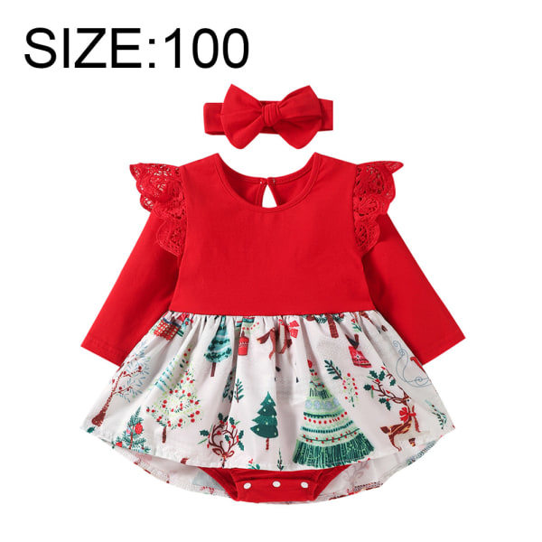 Pige Julekjole, Efterår/Vinter Jumpsuit, Langærmet Baby Jumpsuit