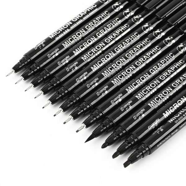 REMAKE Bläckpenna konstnärs penna svart 12 st/förpackning