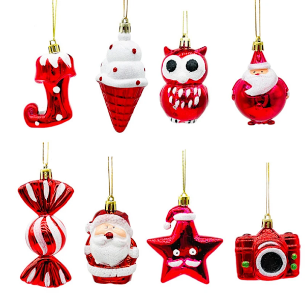 Julgranshänge Röd Godis Lollipop Jultomten Älg Julhängande Dekorationer Nyår Jul Heminredning Navidad Presenter F