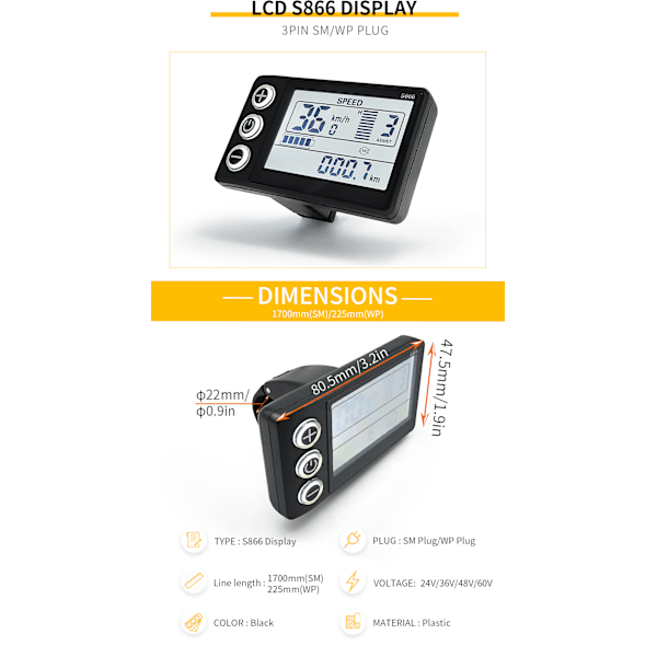 1. Mountainbike Lithium Batteri Modificerede Tilbehør S866