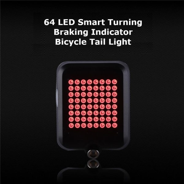 Smart automatisk baglygte til cykel med lasersensor & 64 LED'er