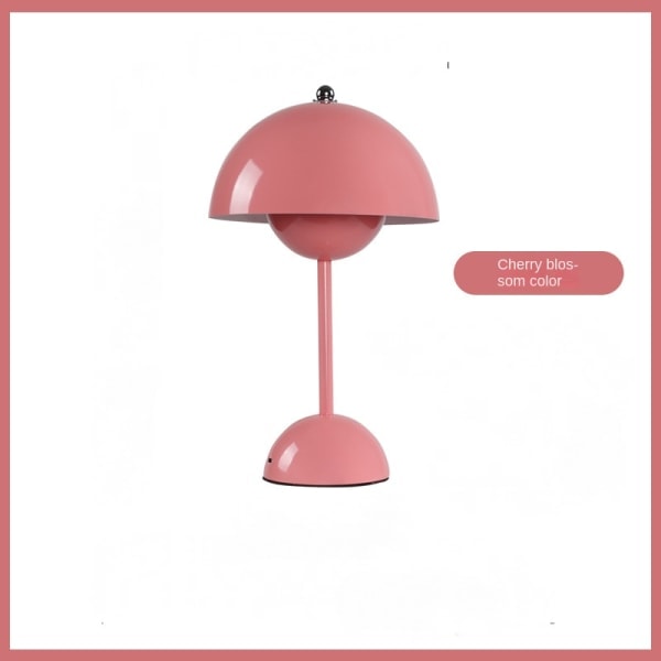 Nordisk Dansk Blomstknopp Bordlampe, Bryllupsværelse, Soveværelse, Skrivebordsdekoration, Lampe, Sengelampe (Genopladelig) Pink