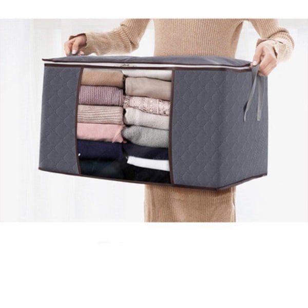 Förvaringsväska för lakan, filtar, kläder 60x43x35 cm Grå 2-pack