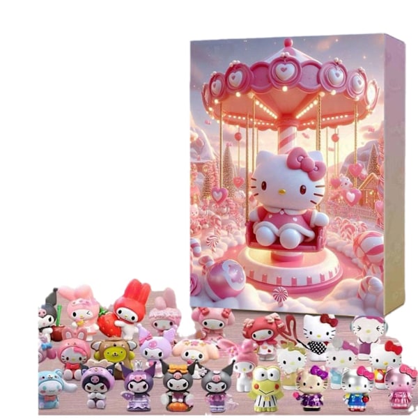 REMAKE 2024 Uusi Sanrio HelloKitty Countdown-kalenteri Blind Box, 24 päivän joulukuun laskurilahja, Adventi-kalenteri Yllätysjoululahja lapsille