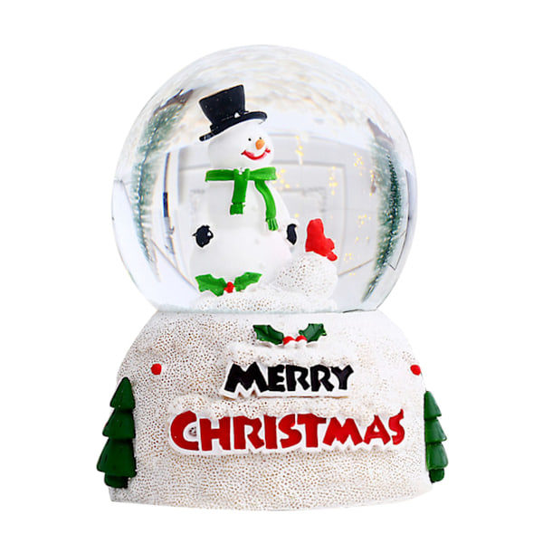 Julglödande Kristallkula Engelsk Glasglob Skrivbordsdekorationer Julafton Barnpresent Snögubbe Stor