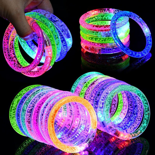 REMAKE 16 stk. LED Armbånd, Glødende LED Armbånd, Festtilbehør, Blinkende Lys Armbånd Legetøj Tilbehør