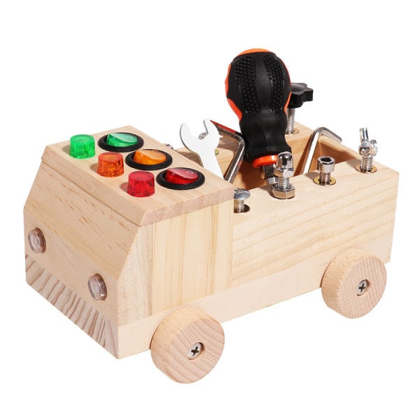 REMAKE Træ LED-kontakt Busy Board Skille Ad Skrue Møde Nødde Vogn Montessori Tidlig Uddannelse Uddannelsesmæssige Legetøj