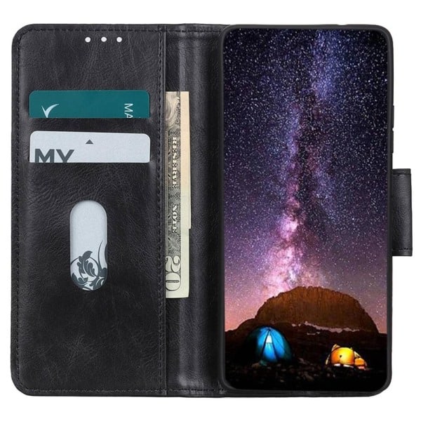 Samsung Galaxy S23 Etui Crazy Horse Lær Svart
