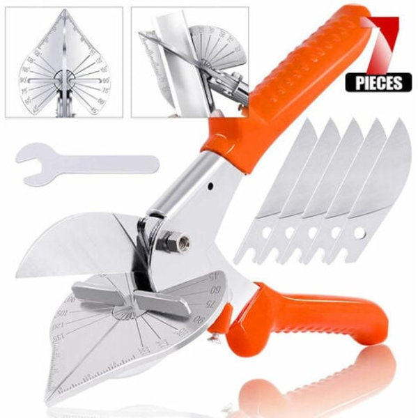 Multifunktionsvinkelsaks, trådtrimmer med 5 reserveblade og nøgle 45 - 135 grader