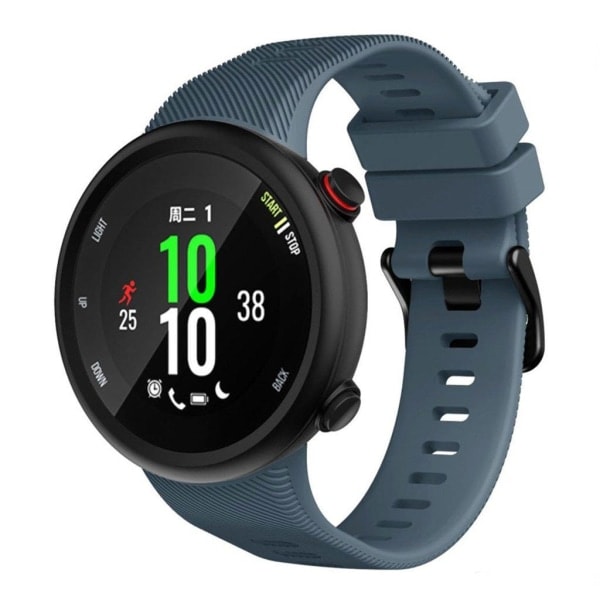Garmin Forerunner 45S Holdbar Sort Silikon Urrem med Spænde - Mørkeblå Blå
