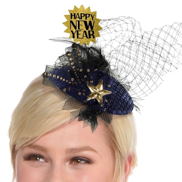 Amscan Couture Klips-På Nytårs Fascinator En Størrelse Midnat Blå Midnat Blå En Størrelse