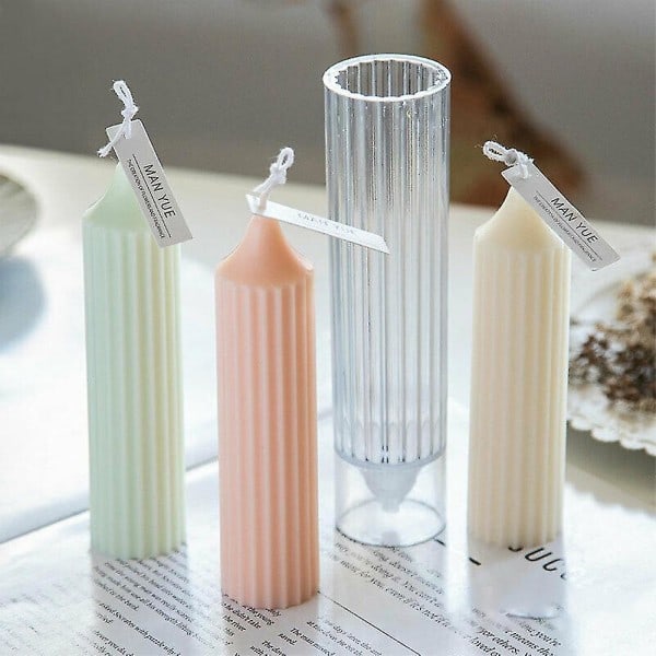 Lang poltlysform i plast - DIY-form for å lage søylelys