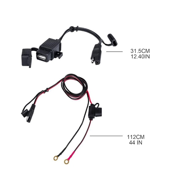 Motorcykel Vandtæt SAE til USB Kabel Adapter USB Oplader 2.1A Hurtig Opladning