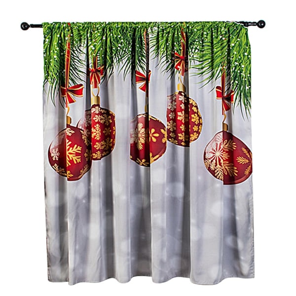 Julepynt vindusgardin polyester drømmeaktig mønster gardin for festdekorasjon 140x130cm snøball