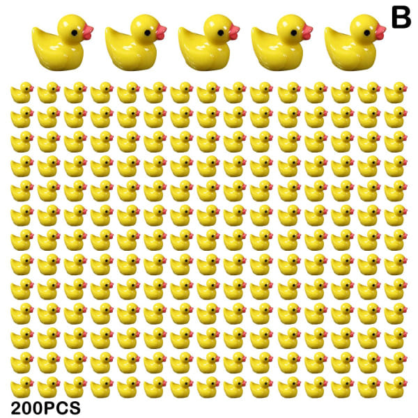REMAKE 100/200 stk Mini Gummibader Miniatyr Harpiks Andunger Gule Små D 200 stk gule 200 stk