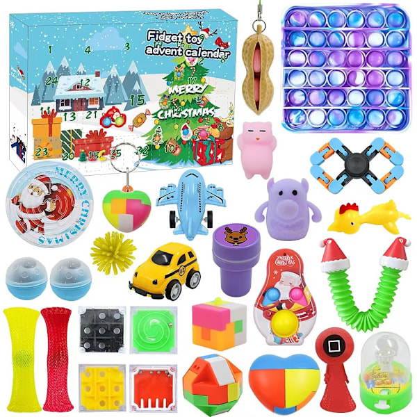 REMAKE Adventskalender 2023 Julkalender 24 st Fidget Toys Set Nedräkning