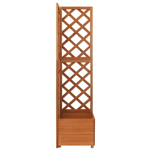 vidaXL Corner trellis with grow box 40x40x150 cm solid spruce Brown