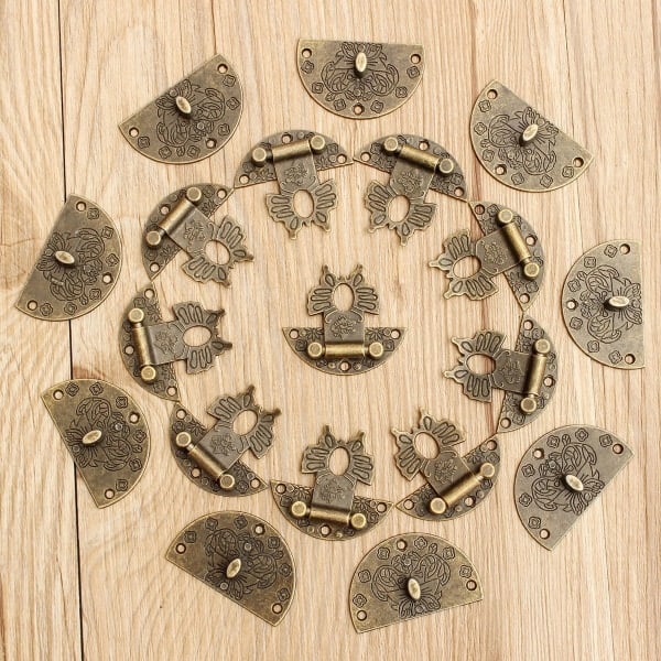 10-pack Box Spänne Hasp Vintage Haken Lås Små gångjärn och spärrar