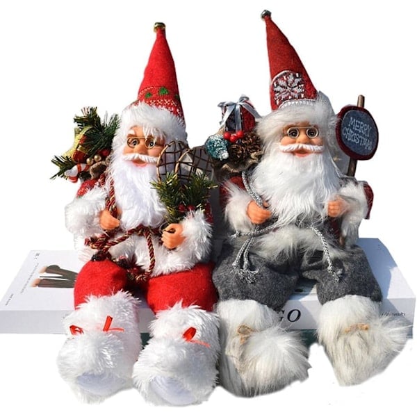 REMAKE Sittande Jultomte Juldekoration - 57cm - Inomhus och utomhusbruk - Röd
