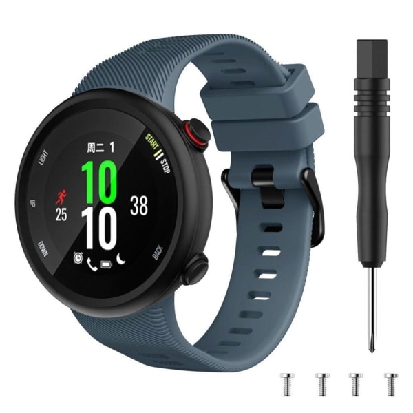 Garmin Forerunner 45S Holdbar Sort Silikon Urrem med Spænde - Mørkeblå Blå