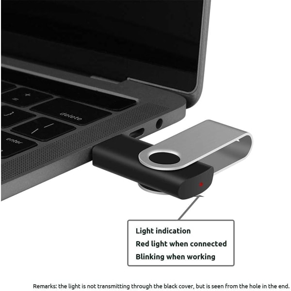 REMAKE 16GB USB 2.0 -muistitikku, kääntyvä, irrotettavat tarrat (musta), 10 kpl pakkaus