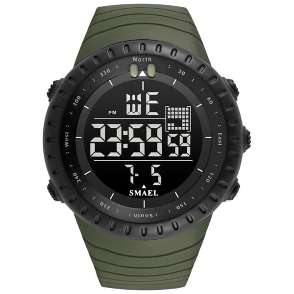 REMAKE Herre Ur Vandafvisende Sport Militær Analog Kvarts LED Digital Armbåndsur Grøn