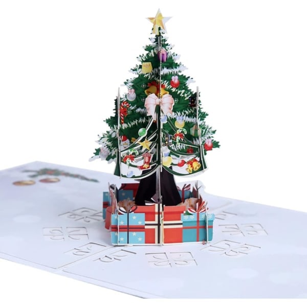 10 stk 3D Julekort med Julehilsener, Pop Up Julekort, Julegavekort til Jul, Vinter