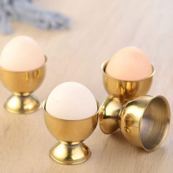 Eggkopper i rustfritt stål, sett med 4, for restaurant, hjem, kjøkken, bursdag, bryllup, jul, nyttår, fest, borddekorasjon