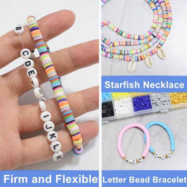 4105 st 18 färger Lera Pärlor för Armband Tillverkning, Flerfärgade Lera Pärlor för Smycken Tillverkning Flerfärgade