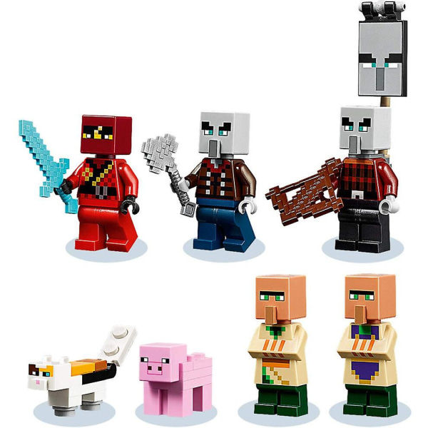 REMAKE Sx1044 700 stk. The Illager Raid Landsbybyggesæt Minecraft My World Serie