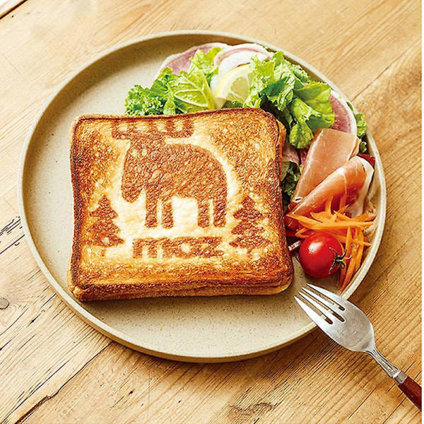 Dobbeltsidig Avtakbar Bærbar Sandwichgrill Camping Sandwichgrill Toaster med Trehåndtak