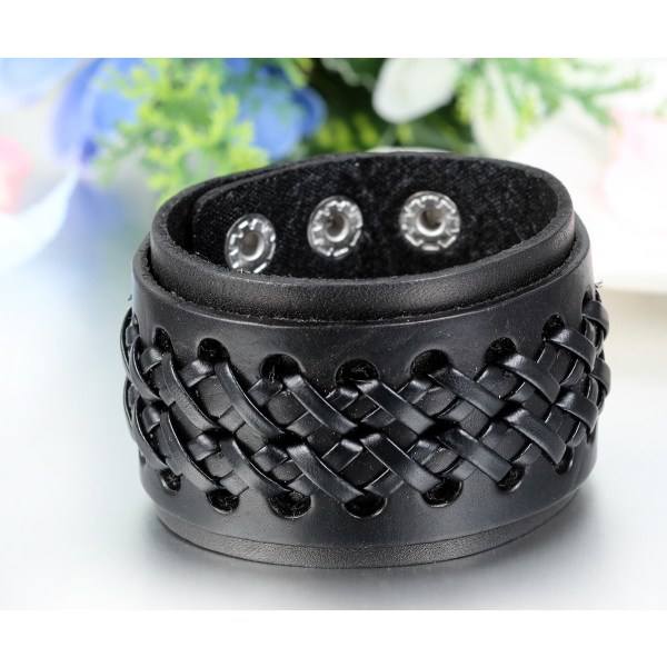Läderarmband för män, brett manschettarmband, bästa gåvorna till fars dag