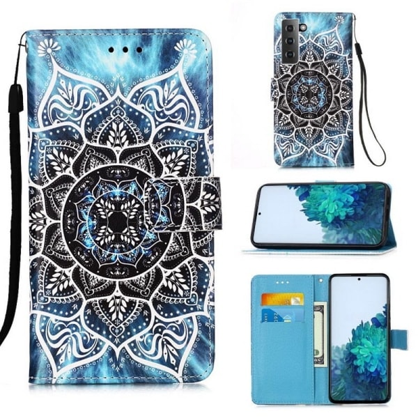Pengepung til Samsung Galaxy S21 - Blå Mandala