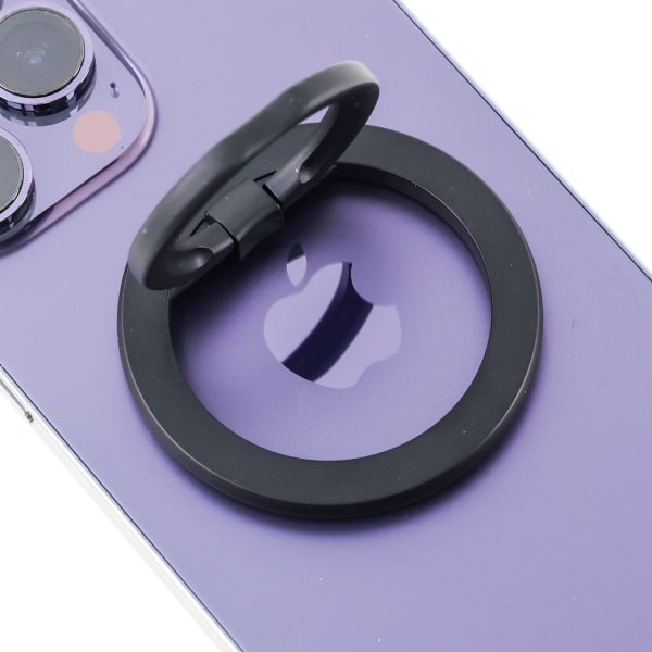 Magnetisk ringholder til smartphone med metalplade Sort