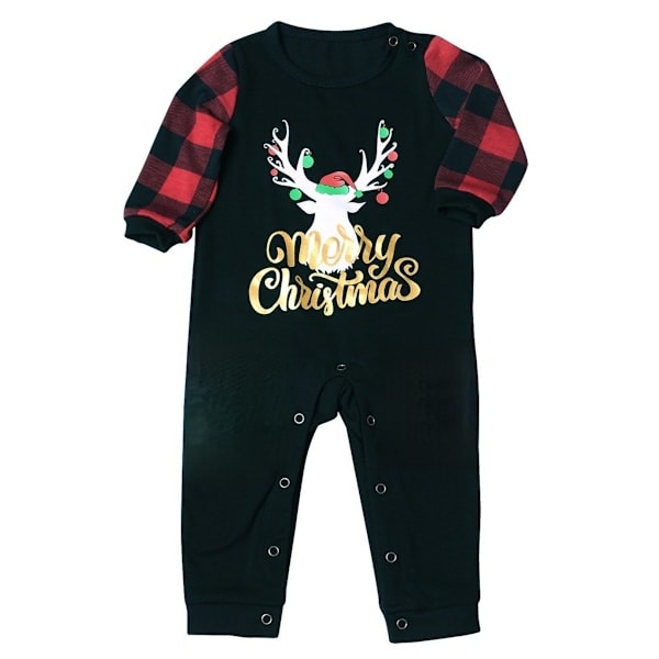 Baby Julpyjamas Söta Rendier Tryck Långärmad Totem Pyjamas Set