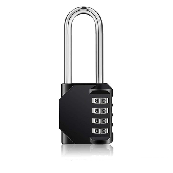 Code lock / padlock with long locking bar Black