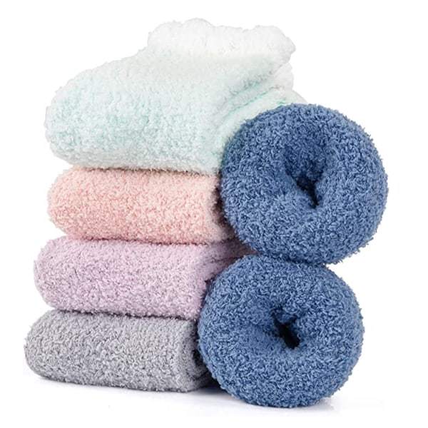 Damstrumpor - 5 par Vinterstrumpor Varma Tjocka Fleece Halkskydd