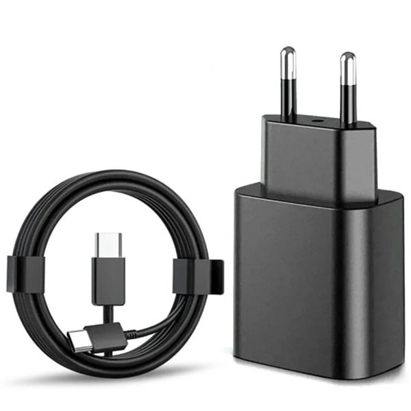 REMAKE Rask lader 45W for Samsung USB-C + 2M USB-C kabel - EU - Svart