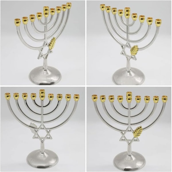 Perinteinen Klassinen Hanukka-Menora 9-Kynttilä Metalli Käsityö Sopii Uuden Vuoden Juhlaan Koti Sisustukseen