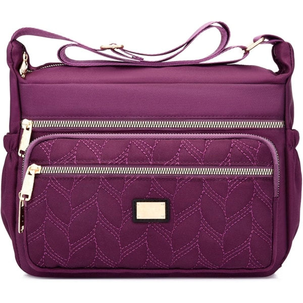 REMAKE Stor Axelväska Kvinnor Axelväska Handväskor Messenger Bag Många Fack Axelväska Plånbok Sidväska Satchel För Resor Lila