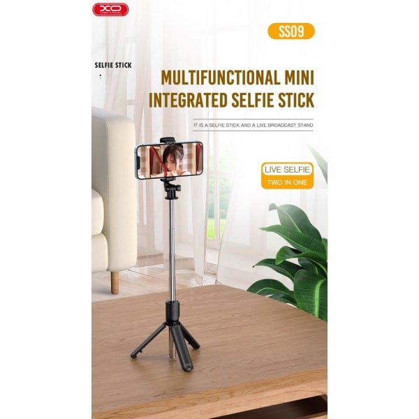 REMAKE Stativ Selfie Stick / Mobilhållare Bluetooth med Fjärrkontroll Svart