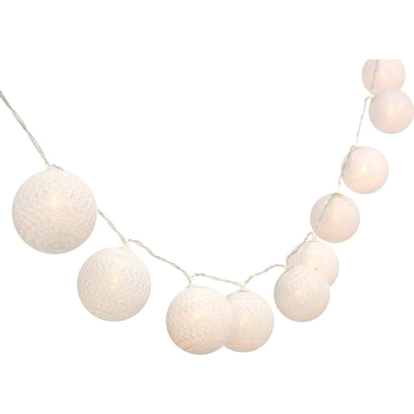 6 Meter 40 LED Lys Rattan Ball Bomullsball Lyslenke Julaften Ins Dekorative Lys Soverom Varmt Hvite Lys