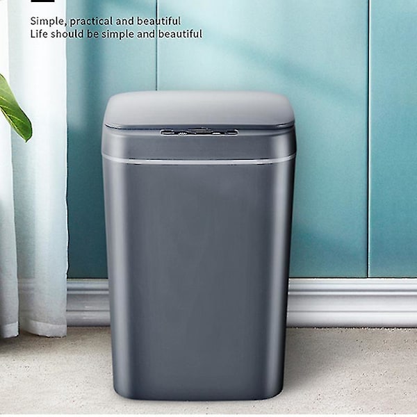 Smart Induktionsstyrd Touch-avfallskorg Självstängande Självbytande Papperskorg Automatisk Locköppning Fö Three-mode Black 16L